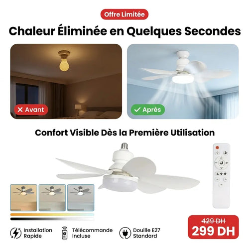 Ventilateur Plafonnier LED avec Télécommande