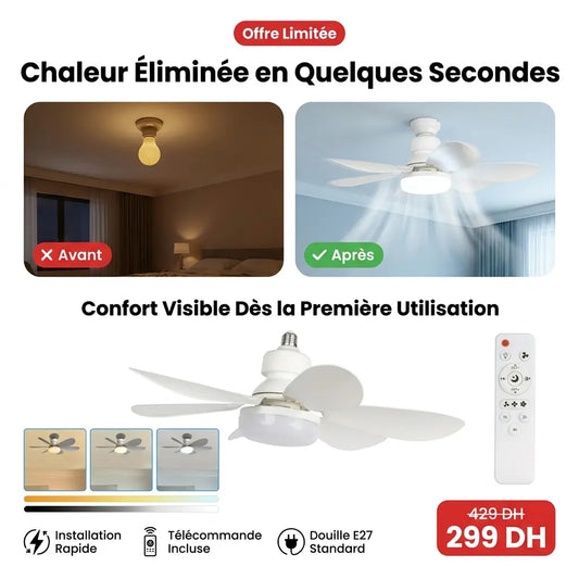 Ventilateur Plafonnier LED avec Télécommande