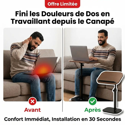 Table de Travail Portable Réglable, Confort et Posture Parfaite