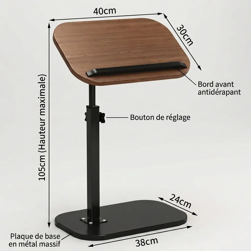 Table de Travail Portable Réglable, Confort et Posture Parfaite